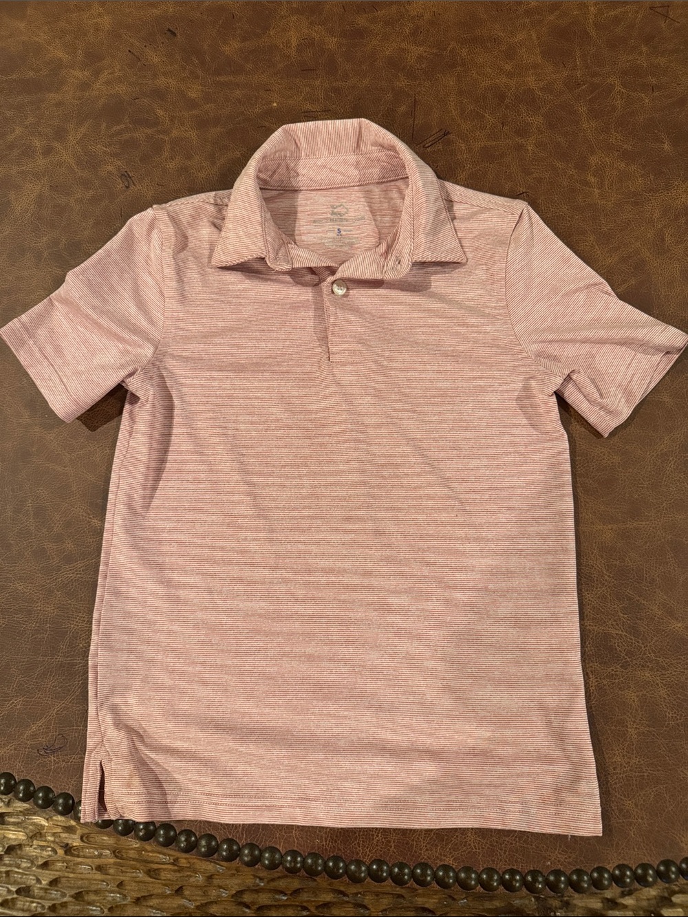 Southern Tide Boys Heathered Pink Polo Shirt